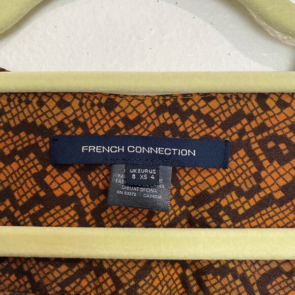 French Connection Snake Print Erina Drape Mini Dress Sz 4 - Picture 6 of 11